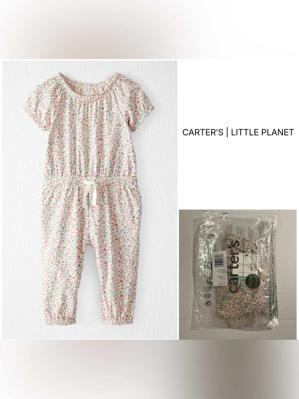 CARTER’S LITTLE PLANET - NB - NWT - INFANT GIRLS FLORAL JUMPSUIT
